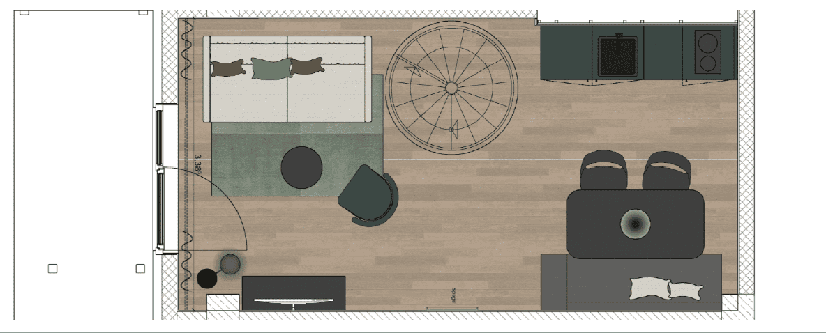 Grundriss einer Wohnung vom Typ C im The Bloom Homes